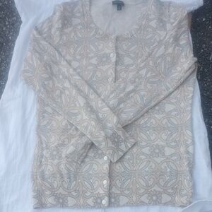 Talbots Beige and Cream Knit Sweater